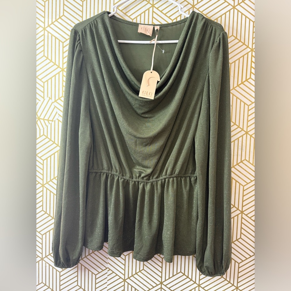 Good Luck Gem Green babydoll Top large